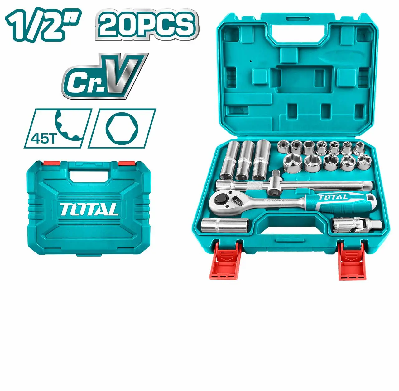 Bộ 20 đầu tuýp 1/2 inch Total THT121201