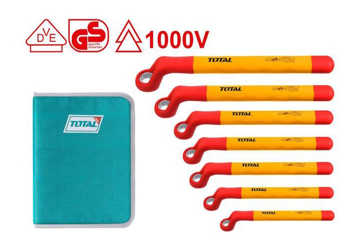Bộ cờ lê đầu vòng cách điện 7 chi tiết 8-19mm Total THKISPA0702
