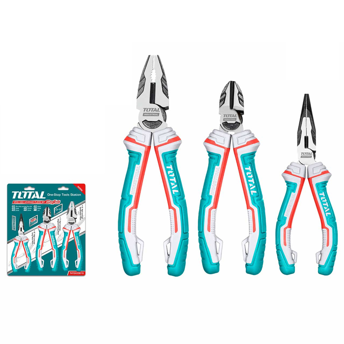 Bộ kìm điện, kìm cắt và kìm nhọn cao cấp Total THT2K0301S