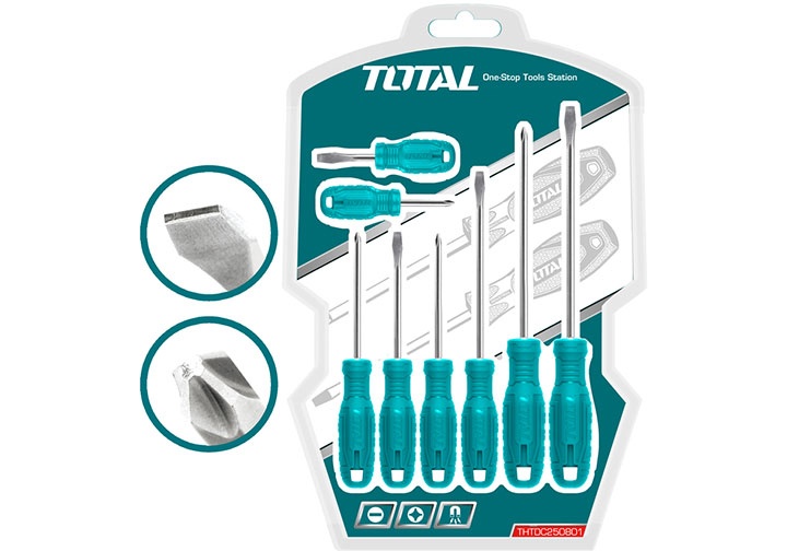 Bộ tu vít dẹp và bake 8 chi tiết Total THTDC250801