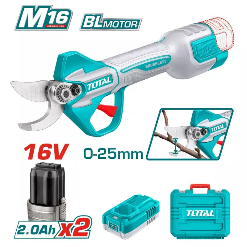 M&aacute;y cắt c&agrave;nh d&ugrave;ng pin 16V (2 Pin 2.0Ah, 1 Sạc) Total TSSLI162582 